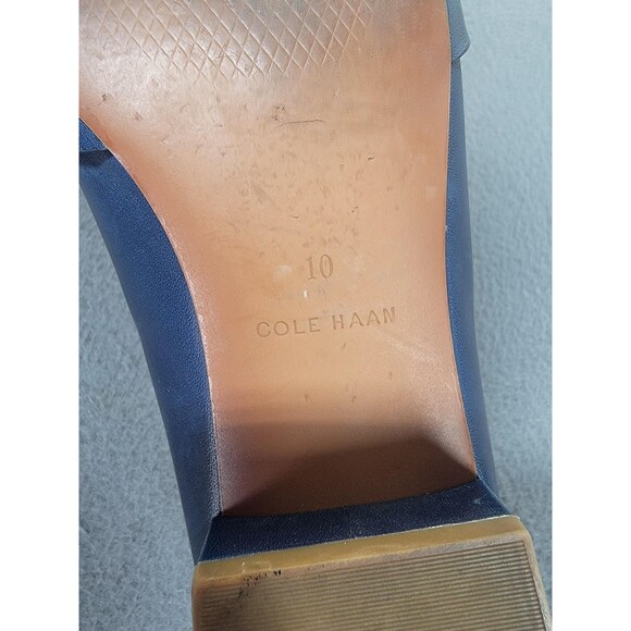 Cole Haan Shoes Womens Size 10 Blue Pointed Toe Block Heel Loafer Pump W15158 - Picture 12 of 13